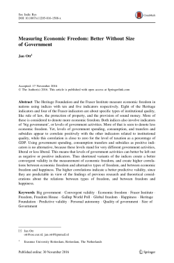 Measuring Economic Freedom: Better Without Size of Government