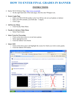 HOW TO ENTER FINAL GRADES IN BANNER