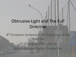 Obtrusive Light and The EuP Directive