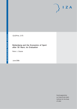 Rottenberg and the Economics of Sport after 50 years: An
