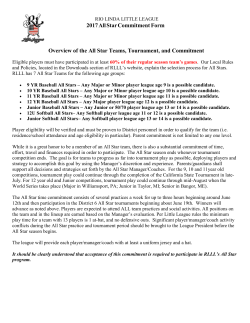 2017 All Star Commitment Form Overview of the All Star Teams