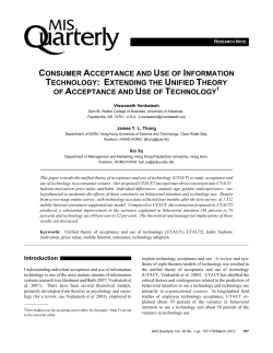 Extending the Unified Theory of Acceptance and Use of Technology