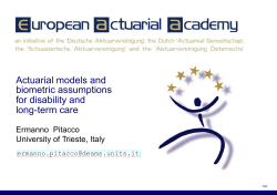 Actuarial models and biometric assumptions for disability and long