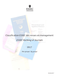 ESSEC Journal Ranking in Management