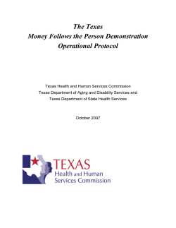The Texas Money Follows the Person Demonstration Operational