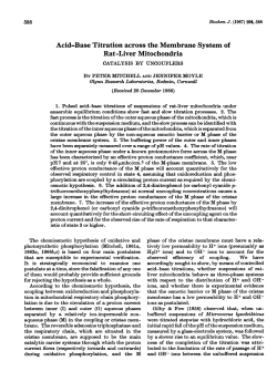 Acid-JBase Titration across the Membrane System of Rat