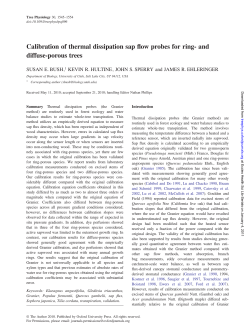 Calibration of thermal dissipation sap flow probes for ring