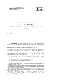 Markov Chain Tree Theorem and the max-algebraic