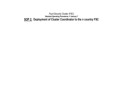 Standard Operating Procedures. V January 7 SOP 2: Deployment of