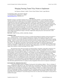 Merging Nursing Teams? Key Points to Implement