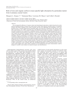 Role of iron and organic carbon in massspecific light absorption by