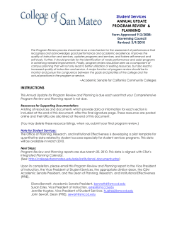 College of San Mateo Annual Update for Program Review and