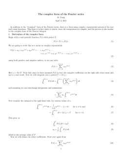 The complex form of the Fourier series