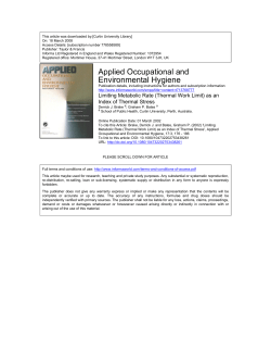 Limiting metabolic rate (Thermal Work Limit)