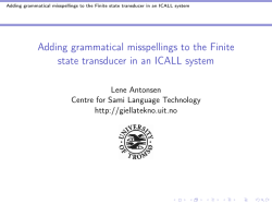 Adding grammatical misspellings to the Finite state transducer in an