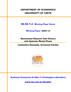 DEPARTMENT OF ECONOMICS UNIVERSITY OF CRETE BE.NE