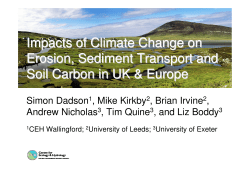 Impacts of Climate Change on Erosion, Sediment Transport