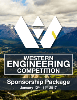Sponsorship Package WESTERN COMPETITION