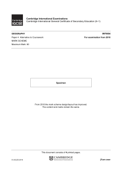 Specimen Mark Scheme Paper 4 - Cambridge International