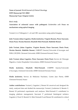 Name of journal: World Journal of Clinical Oncology ESPS