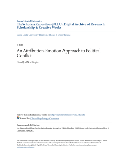 An Attribution-Emotion Approach to Political Conflict