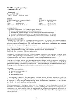 PSYC7304 &ndash; Cognitive psychology First semester 2016/2017 Class