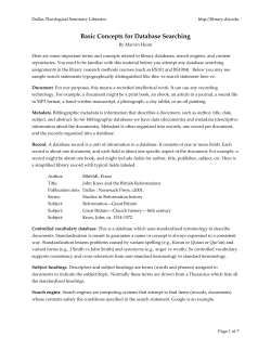 Basic Concepts for Database Searching