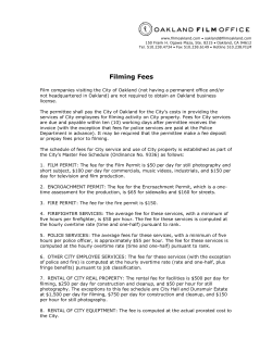 Filming Fees - Oakland Film Office