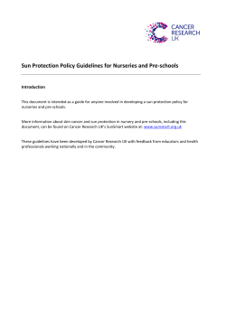 Sun Protection Policy Guidelines for Nurseries and Pre