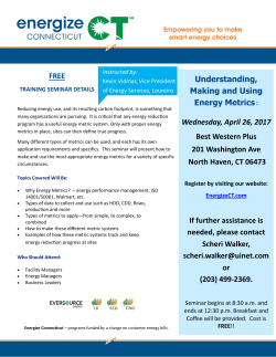 Understanding, Making and Using Energy Metrics Flyer