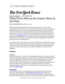 article - Antoine Helwaser Gallery