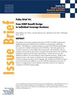 Policy Brief #6: From SCHIP Benefit Design to Individual Coverage