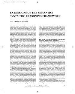 Extensions of the semantic/syntactic reasoning framework