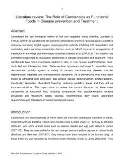 Carotenoids as Functional Foods - Australian Natural Therapists