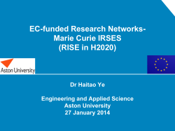 Dr Haitao Ye Engineering and Applied Science Aston University 27