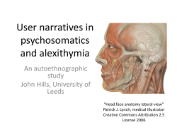 User narratives in psychosomatics and alexithymia