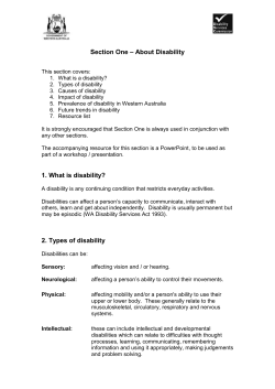 About disability - Disability Services Commission