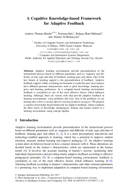 A Cognitive Knowledge-based Framework for Adaptive