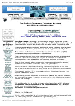 Boat Engines - Dangers and Precautions Necessary with E10