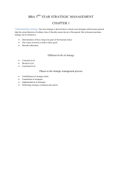 BBA 3 YEAR STRATEGIC MANAGEMENT CHAPTER 1