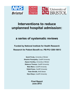 Interventions to reduce unplanned hospital admission:a series of