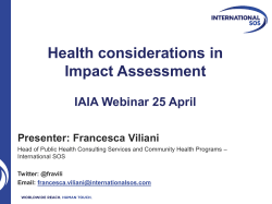 Health consideration.. - International Association for Impact