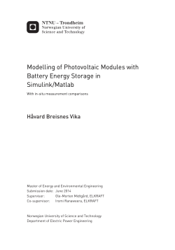 Modelling of Photovoltaic Modules with Battery Energy Storage in