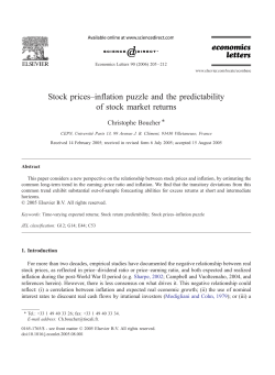 Stock prices&ndash;inflation puzzle and the predictability of