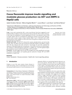 Cocoa flavonoids improve insulin signalling and modulate glucose