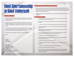 Good Sportsmanship is Good Volleyball!