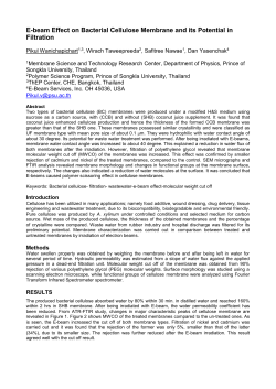 Bacterial Cellulose Membrane and its Potential in Filtration