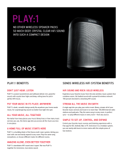 PLAY:1 BENEFITS SONOS WIRELESS HiFi