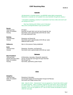 COST Receiving Sites