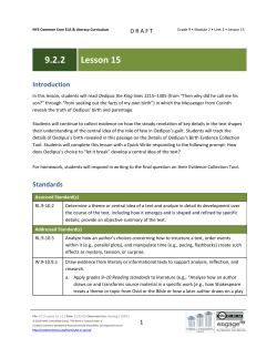 Grade 9 ELA Module 2, Unit 2, Lesson 15
